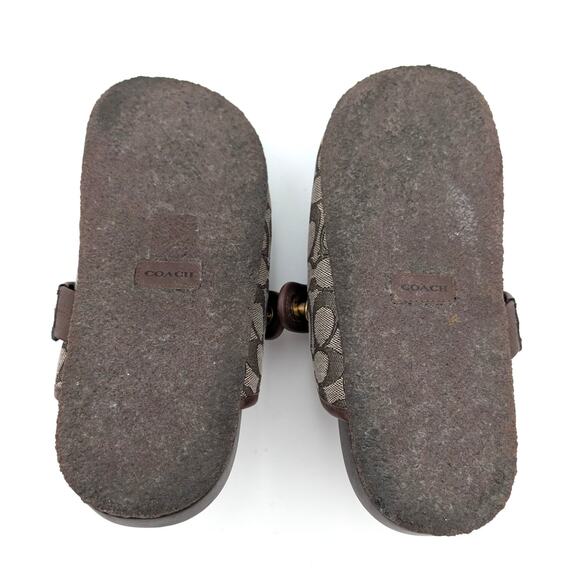 Coach Men's Signature Clog Slides Slip-On Closed Toe Oak-Maple Size US10D EU43 - Picture 7 of 12